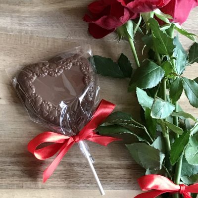 Large Heart Shaped Chocolate Lollipop