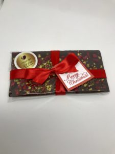 Gourmet Chocolate Bar / Raspberry and Pistachio / Woodgrain design / small - Image 4