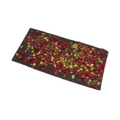Raspberry and Pistachio Luxury Chocolate Bar