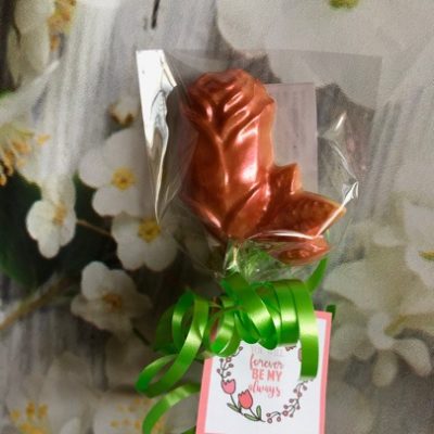 Valentines Rose chocolate lollipop