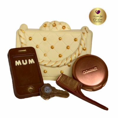 Chocolate handbag and chocolate accessories