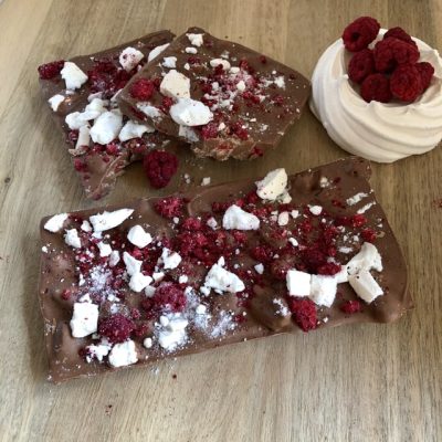 Raspberry and Meringue Gourmet Chocolate Bar