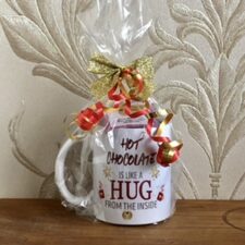 Hot Chocolate Mug Gift Sets. A Choice of Four Mugs With a Chocolate Bomb or Chocolate Spoon.