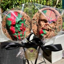 Zombie Head Chocolate Lollipops x 2